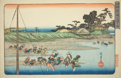 Gathering Shellfish at Low Tide at Susaki, from the Series "Famous Places in Edo" by Utagawa Hiroshige