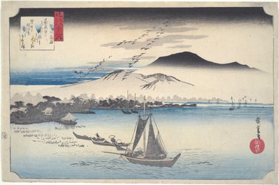 Geese Descending at Katada: Eight Views of Omi by Utagawa Hiroshige