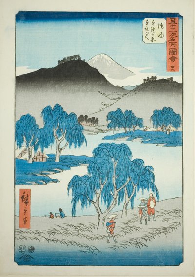 Goyu: Motono Plain and Motosaka Pass, no. 36 from the series Famous Sights of the Fifty-three Stations, also known as the Vertical Tokaido by Utagawa Hiroshige
