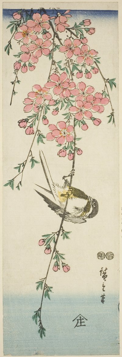 Great Tit and Cherry Blossoms by Utagawa Hiroshige