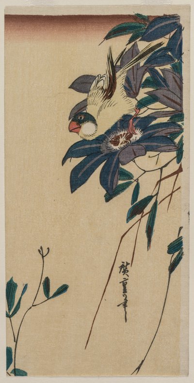 Grosbeak and Clematis by Utagawa Hiroshige