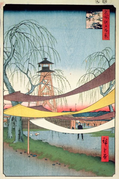 Hatsune Riding Grounds, Bakuro-cho, No.6 from One Hundred Views of Edo, 1857 by Utagawa Hiroshige
