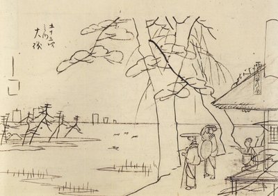 People Overlooking the Water by Utagawa Hiroshige