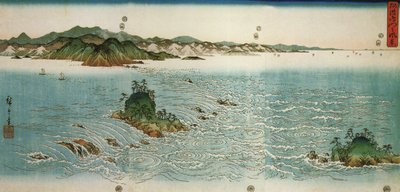 Whirlpools on a Rocky Coast by Utagawa Hiroshige
