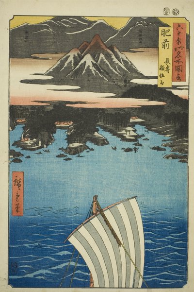 Hizen Province: Mount Inasa in Nagasaki, from the series Famous Places in the Sixty-odd Provinces by Utagawa Hiroshige