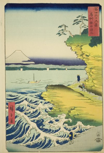 Hota Beach in Awa Province, from the Series "Thirty-six Views of Mount Fuji" by Utagawa Hiroshige