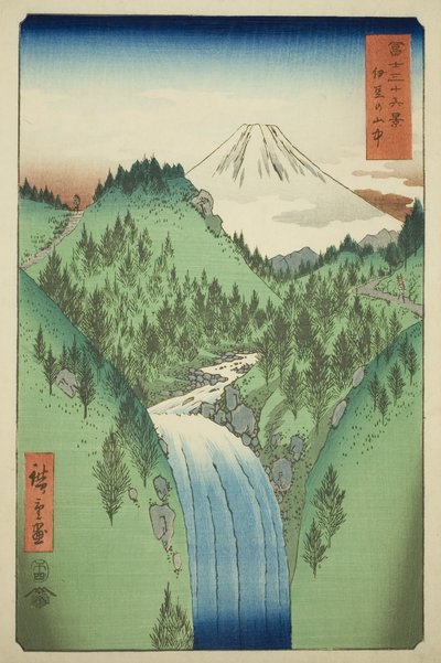 In the Mountains of Izu Province, from the series "Thirty-six Views of Mount Fuji" by Utagawa Hiroshige