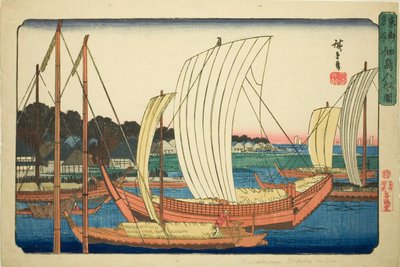 Incoming Boats at Tsukuda Island, from the series 
