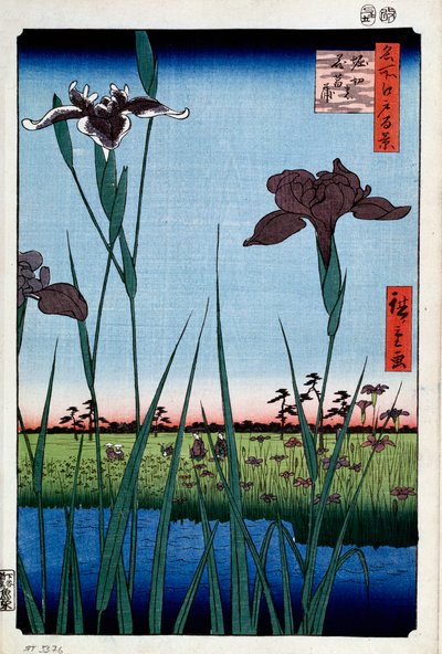 Irises at Horikiri One Hundred Famous Views of Edo, 1856-1858 by Utagawa Hiroshige