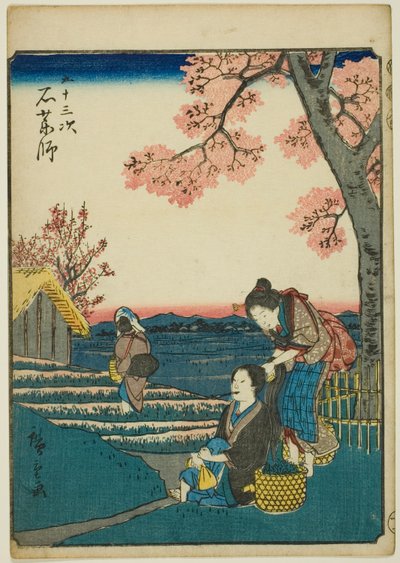 Ishiyakushi, from the series "Fifty-three Stations [of the Tokaido]," also known as the Figure Tokaido by Utagawa Hiroshige