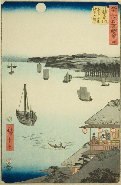 Kanagawa: View over the Sea from the Teahouses on the Hill, from the series 