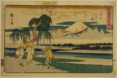 Kanbara: View of the Fuji River from Iwafuchi (from the series "Fifty-three Stations of the Tokaido") by Utagawa Hiroshige