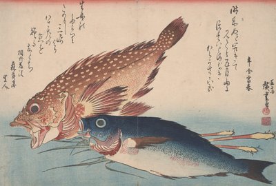 Kasago, Isaki, and Ginger by Utagawa Hiroshige
