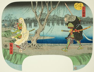 Killing One Thousand People at Gojo Bridge, from the Series Scenes from the Life of Yoshitsune by Utagawa Hiroshige