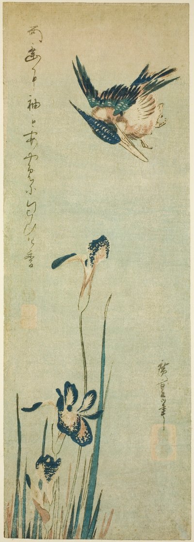 Kingfisher and Iris by Utagawa Hiroshige