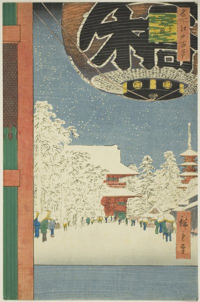 Kinryuzan Temple at Asakusa (Asakusa Kinryuzan), from the Series One Hundred Famous Views of Edo (Meisho Edo hyakkei) by Utagawa Hiroshige