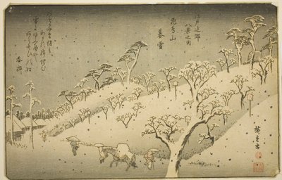 Lingering Snow at Asukayama, from the series Eight Views in the Environs of Edo by Utagawa Hiroshige