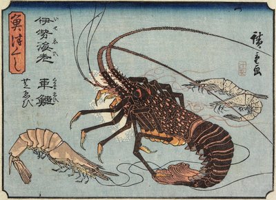 Lobster, Prawn and Shrimps, 1830-1844 by Utagawa Hiroshige