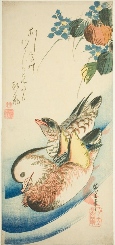 Mandarin ducks by Utagawa Hiroshige