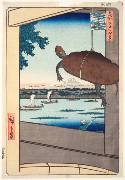 Mannen Bridge, Fukagawa, from the series "One Hundred Famous Views of Edo" by Utagawa Hiroshige