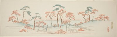 Maples at Kaianji Temple, from an Untitled Series of Famous Views of the Edo Suburbs by Utagawa Hiroshige