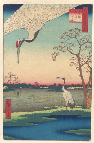 Minowa, Kanasugi at Mikawashima, from the series One Hundred Famous Views of Edo by Utagawa Hiroshige