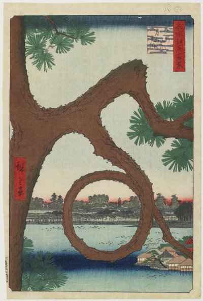 Moon Pine, Ueno Temple Precincts, August 1857 by Utagawa Hiroshige
