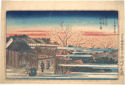 Morning Cherry Blossoms at Shin-Yoshiwara by Utagawa Hiroshige