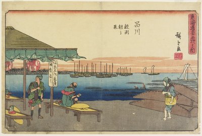 Morning Scene in Samezu, Shinagawa by Utagawa Hiroshige