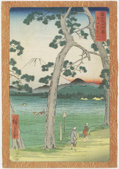 Mt. Fuji on Left Seen from Tokaido Road by Utagawa Hiroshige