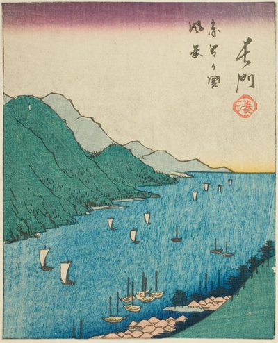 Nagato, section of sheet no. 15 from the series Cutout Pictures of the Provinces by Utagawa Hiroshige