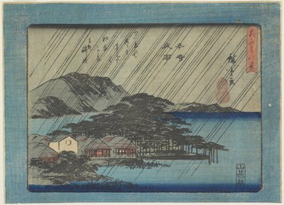 Night Rain at Karasaki by Utagawa Hiroshige