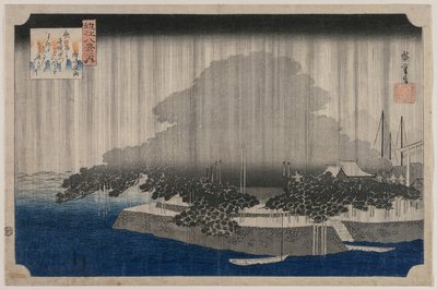 Night Rain at Karasaki, from the series Eight Views of Omi by Utagawa Hiroshige