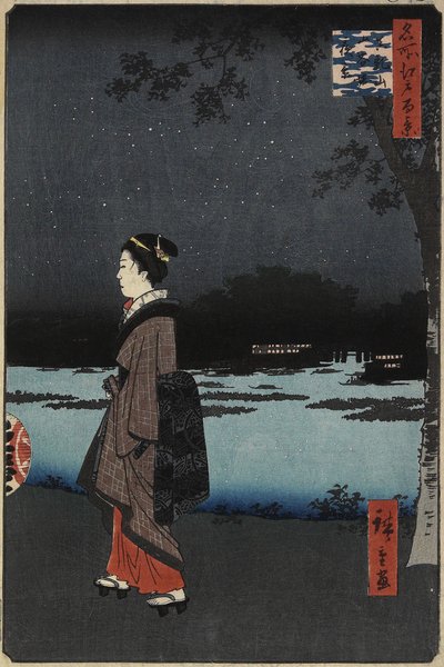 Night View of the Sanya Canal, Matsuchi Hill by Utagawa Hiroshige