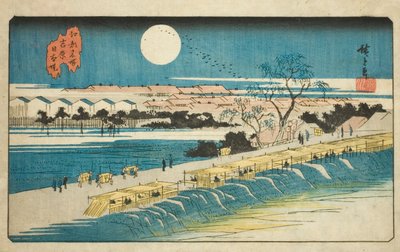 Nihon Embankment near the Yoshiwara, from the series "Famous Places in Edo" by Utagawa Hiroshige