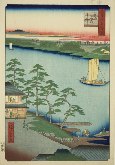 Niijuku Ferry, from the series One Hundred Famous Views of Edo by Utagawa Hiroshige