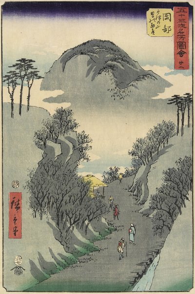 Mount Utsu, Okabe by Utagawa Hiroshige