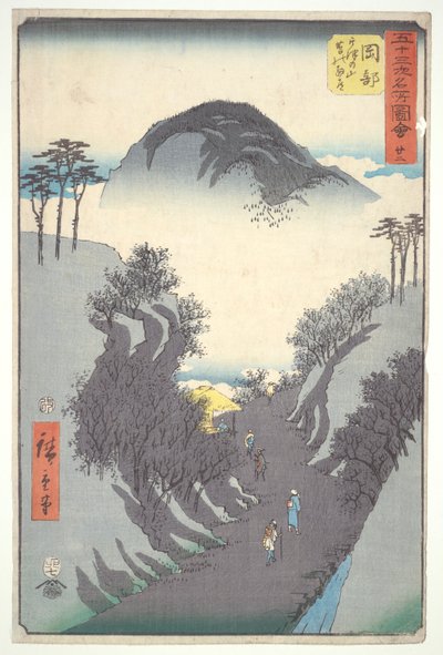 Okabe, Mountain Pass, from the series Fifty-three Stations of the Tokaido by Utagawa Hiroshige