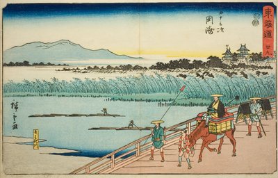 Okazaki: Yahagi River, No. 39, from the series Fifty-three Stations of the Tokaido, also known as the Reisho Tokaido by Utagawa Hiroshige
