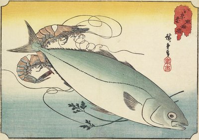 Prawn and Yellow Tail, early 19th century by Utagawa Hiroshige