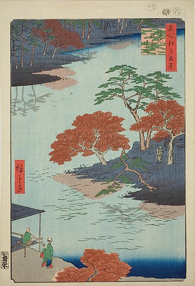 Precincts of the Akiba Shrine, Ukeji, No.91 from the series "One Hundred Famous Views of Edo" by Utagawa Hiroshige