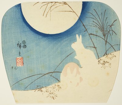 Rabbits in Moonlight by Utagawa Hiroshige