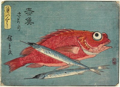 Red Snapper and Halfbeak by Utagawa Hiroshige
