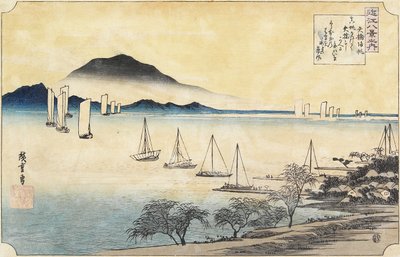 Returning Sails at Yabase, c. 1834 by Utagawa Hiroshige