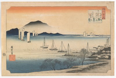 Sailboats Returning to Yabase by Utagawa Hiroshige