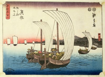 Sailing boats at Arai, from the series 