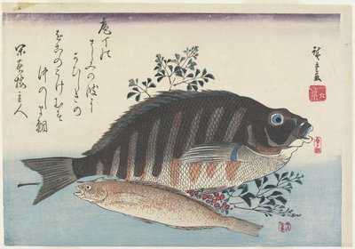 Sea Bream, Sweetfish and Nandina Branches by Utagawa Hiroshige