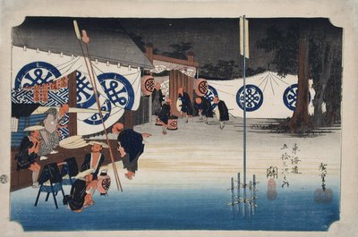 Seki: Early Departure of a Daimyo by Utagawa Hiroshige