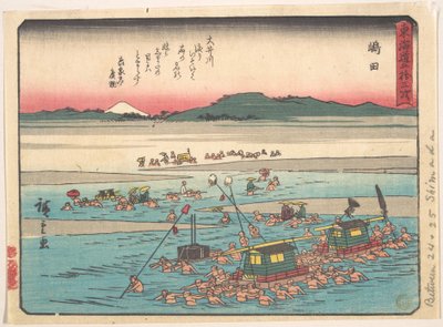 Shimada; Oigawa Shun-Gan, Banks of the Ōi River by Utagawa Hiroshige