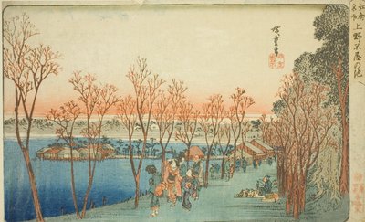 Shinobazu Pond at Ueno (Ueno Shinobazu no ike), from the series "Famous Places in Edo (Koto meisho)" by Utagawa Hiroshige